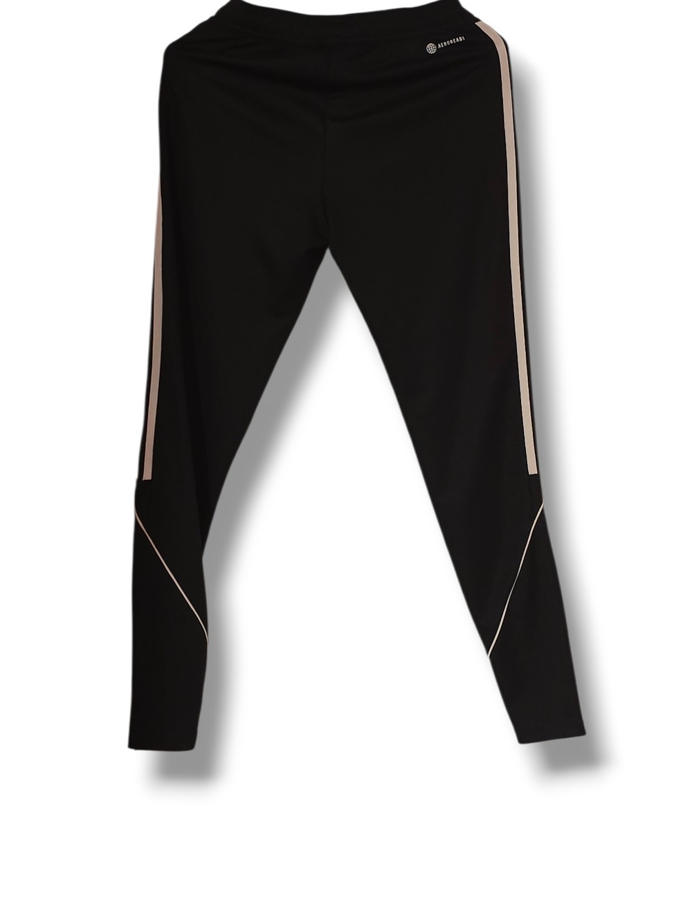 adidas Black Leggings with Light Pink Side Stripes